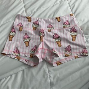 Beast Worx pink ice cream gym shorts